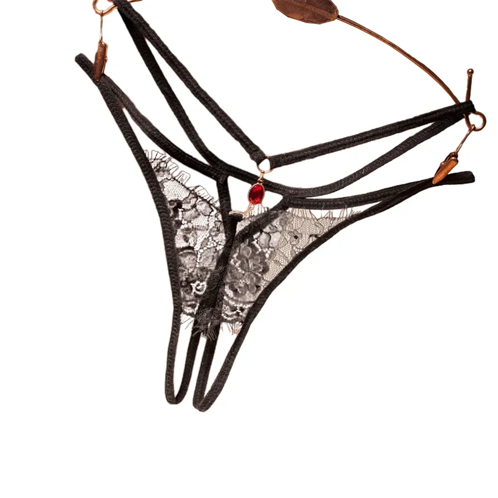 여성용 섹시한 투명 속옷, 가랑이 원석 티팬티, G-스트링 팬티, 할로우 란제리, T-백 심리스 브리프, 탱가 티팬티