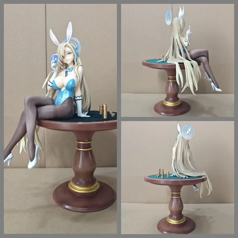 

27cm Blue Archive Ichinose Asuna Bunny Girl Sit In Table Game Girl Figures Models Statue Model Boy Collectible Ornament Doll Toy