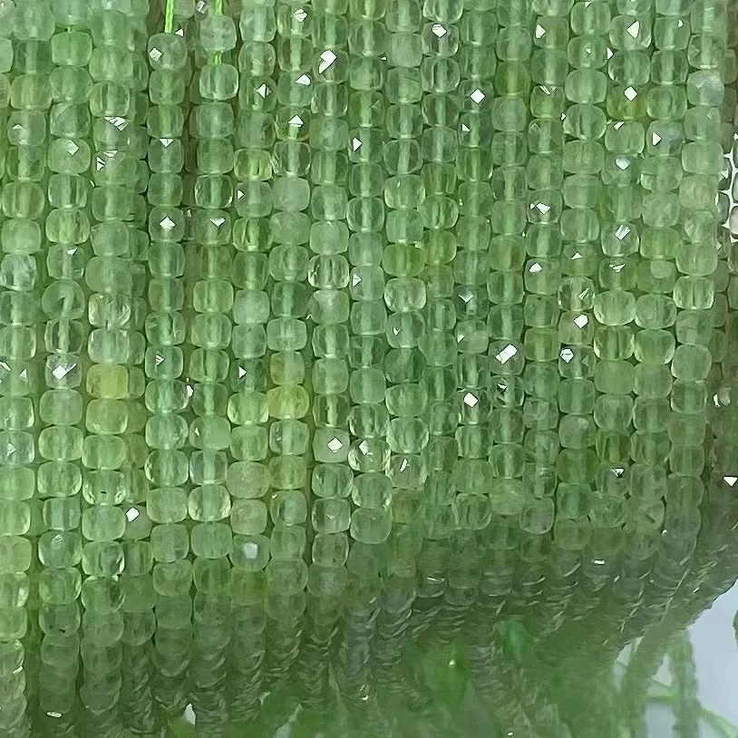 

Натуральный зеленый пренитовый камень, квадратный куб 38 см, свободные бусины для изготовления ювелирных изделий, дизайн, модный камень, ожерелье «сделай сам», оптовая продажа