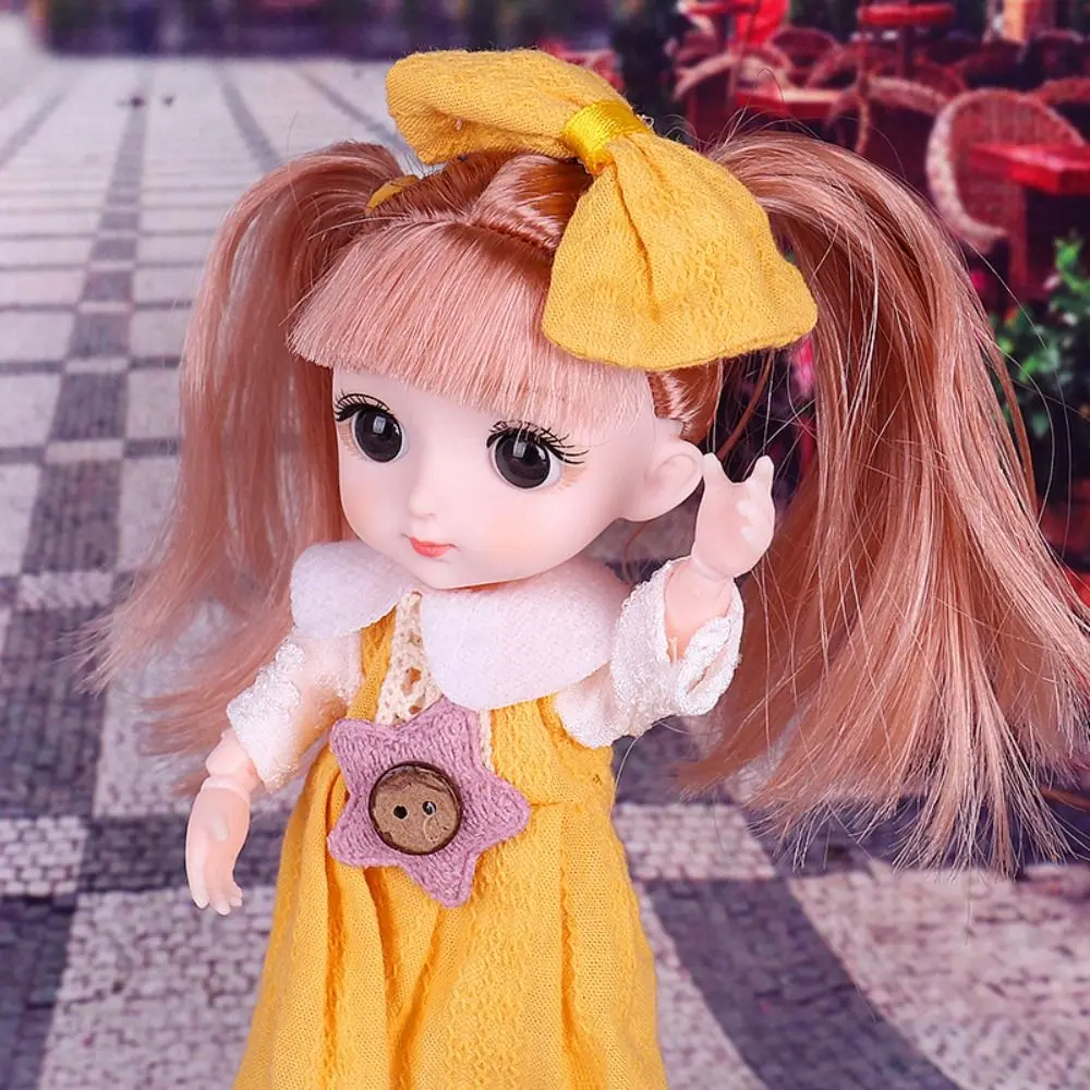 1/12 BJD Schattige BJD-pop met kleding 13 beweegbare gewrichten met kleding Mini-meisjespop met kleding Schattig gezicht Blauwe ogen