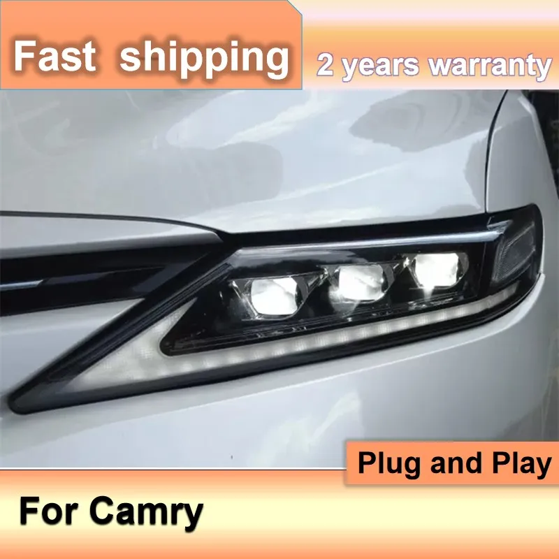 

Car Accessories for Toyota Camry Headlight 2018-2022 Camry Headlamp DRL Turn Signal High Beam Projector Lens