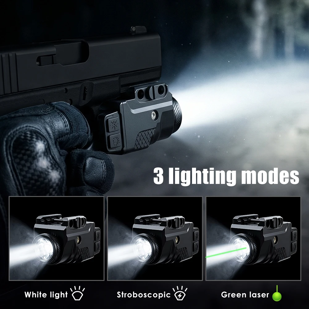 UniqueFire High Lumen Magnetic Rechargeable Rifle Flashlight White Light with Green Laser Compatible with Picatinny for Hunting - view 2