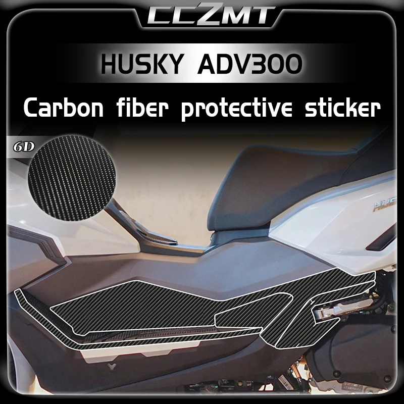 Autocollant de protection en fibre de carbone pour SYM Husky, autocollant étanche, film autocollant, accessoires de peinture, ADV300, 6D