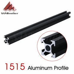 1PC BLACK 1515 European Standard Anodized Aluminum Profile Extrusion 100mm - 800mm Length Linear Rail 500mm for CNC 3D Printer