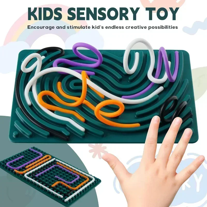 Silicone Sensory Activity Board Toys, Children Relieve Stress Educational Toy, Decompression Board Montessori Toy for Kids