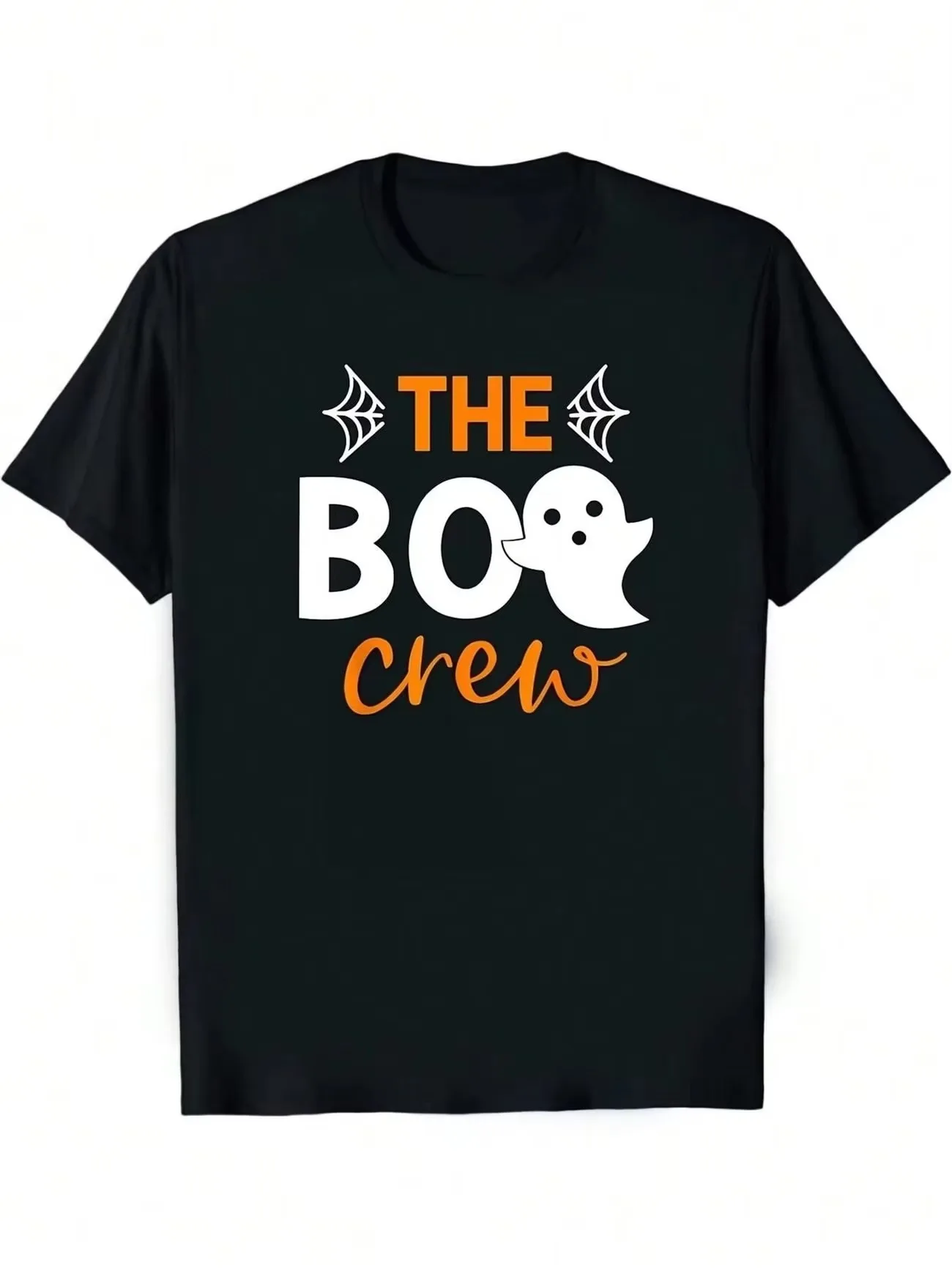 2026 Men The Boo Crew Halloween Ghost Spider Web Graphic T Shirt Cute Spooky Cartoon Printed Short Sleeve Loose Casual Crewneck