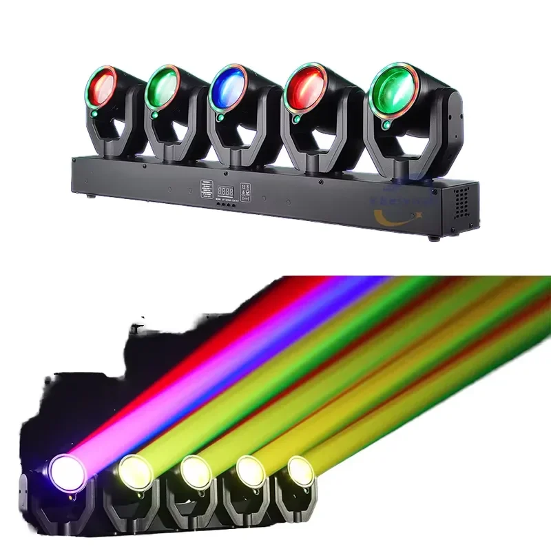 for 5 Head Rotating 180W LED Moving Beam Light DMX512 Voice Control RGBW Green Laser IP20 DJ Disco Party Bar Christmas