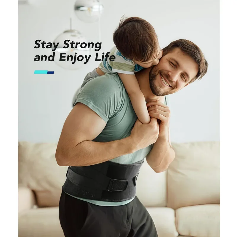 `Sports Lumbar Support Belt for Men Women, Ergonomic Curved Plate, Air Mesh Breathable Elastic Waist Brace for Fitness Workout`