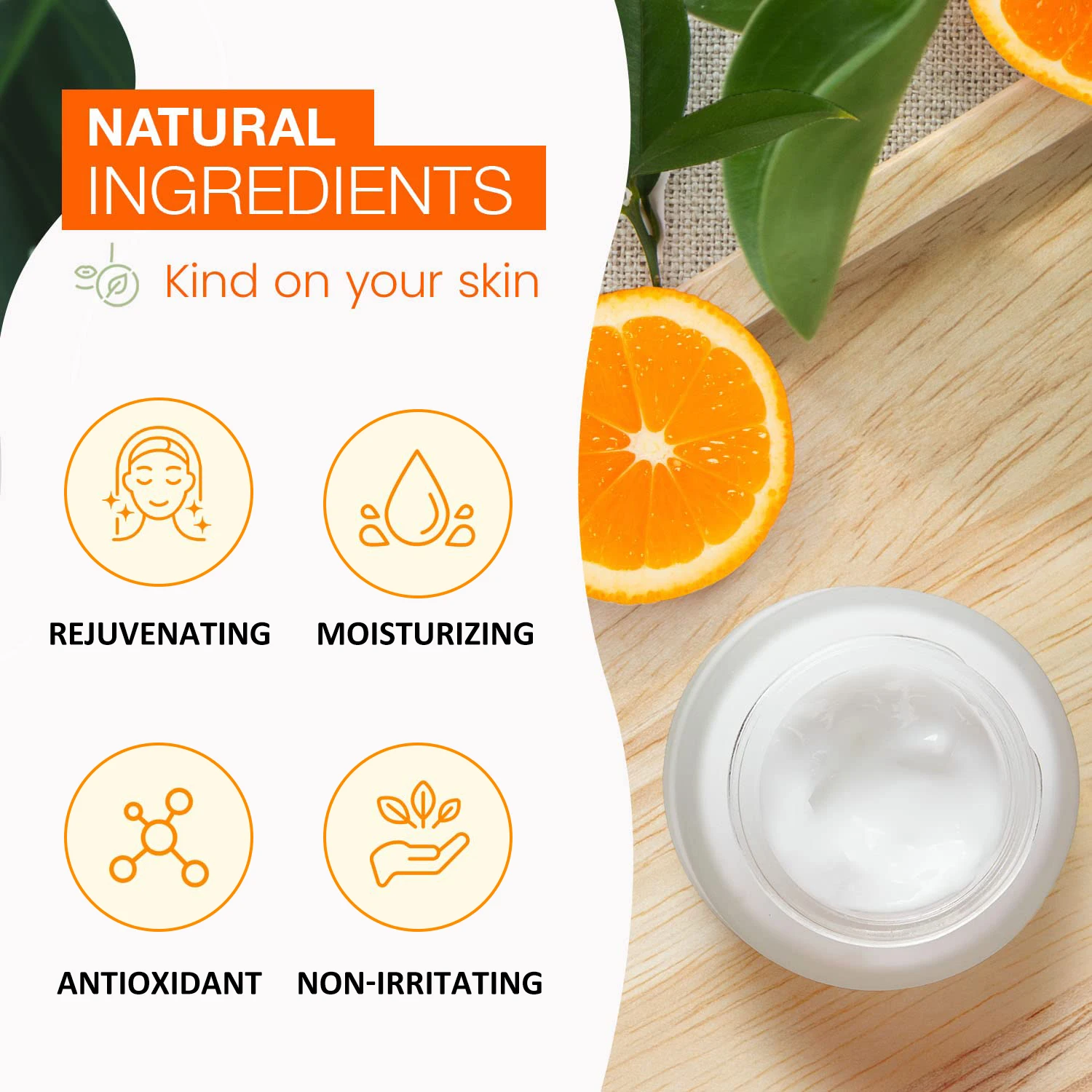 Vitamin C Face Cream 50G Lightening Moisturizing Facial Smoothing Fade Melanin Brightening Cream Skin Care Beauty Health