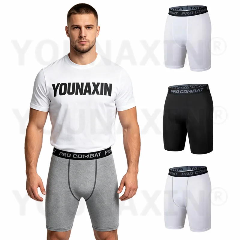 

Men's Yoga Unides Skinny Sports Shorts Gym Fitness Training Running Bottom Pants Tights Basketball Undershorts S M L XL 2XL 3XL