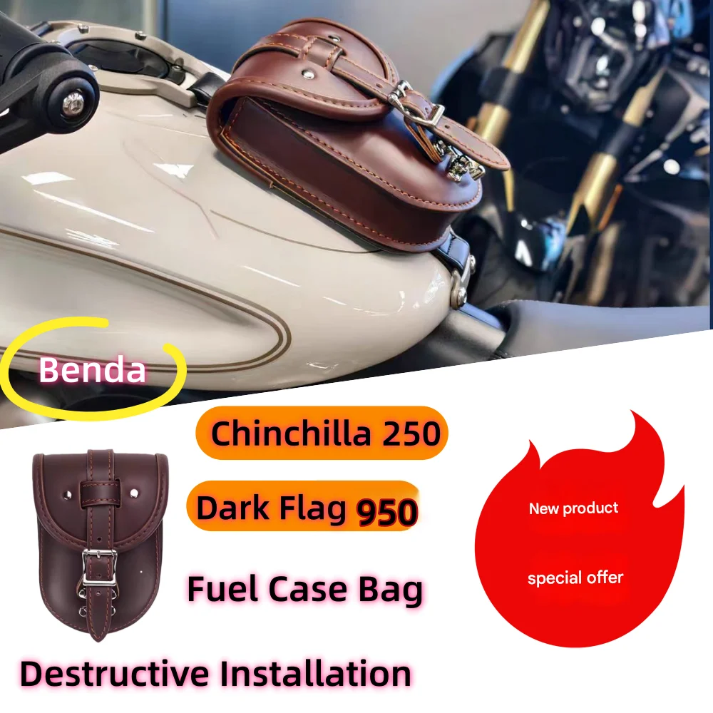 Retro motorcycle style fuel tank bag decoration for Benda Dark Flag 950 fuel tank bag side bag Benda Chinchilla 250