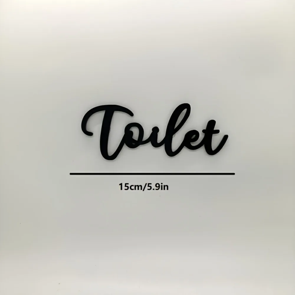 CIFBUY Modern Plastic Letter Sign Directional Door Plaque Irregular Frameless Bathroom Restroom Home Entry Decor Plaque