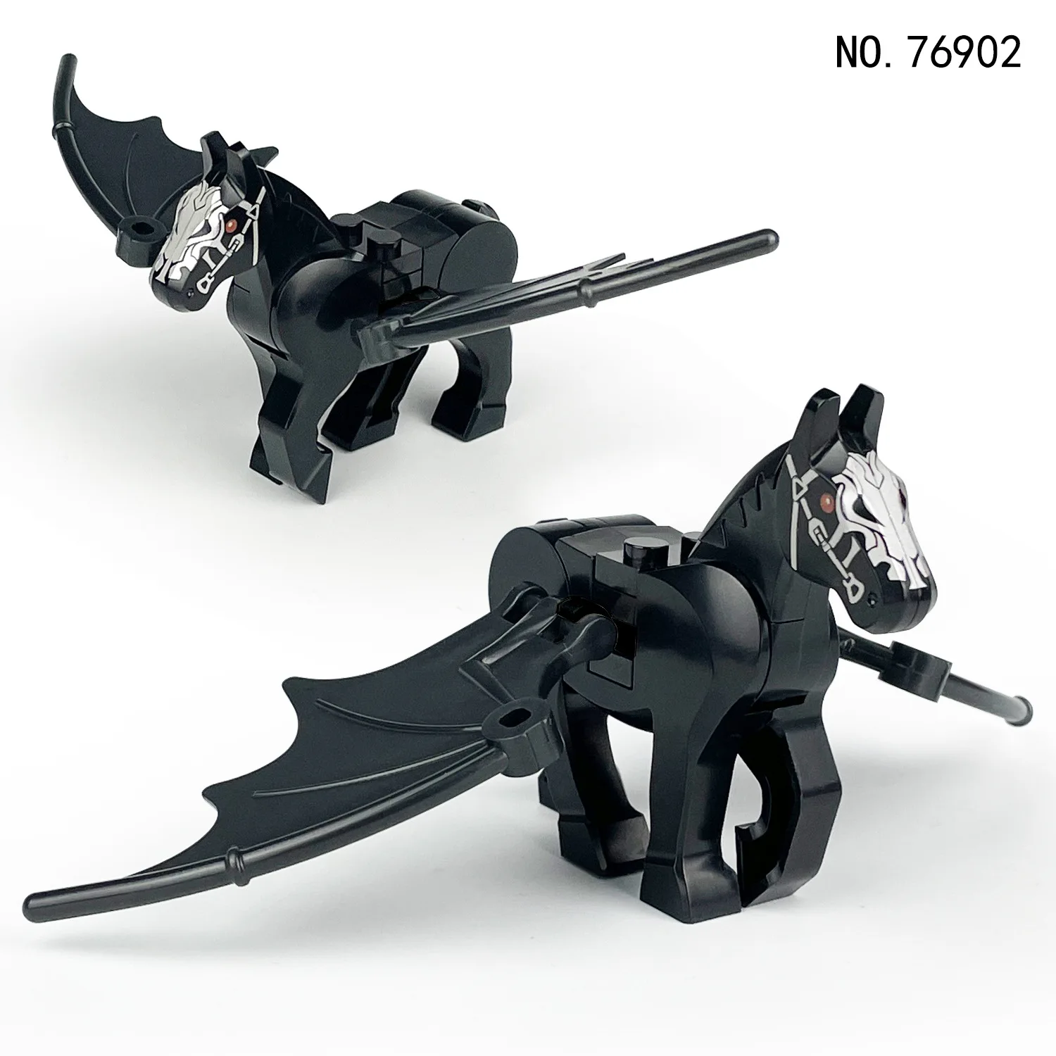 

Детский конструктор серии «Военная техника»: Черно-белый боевой конь с подвижными крыльями, модель для сборки, игрушка-конструктор.