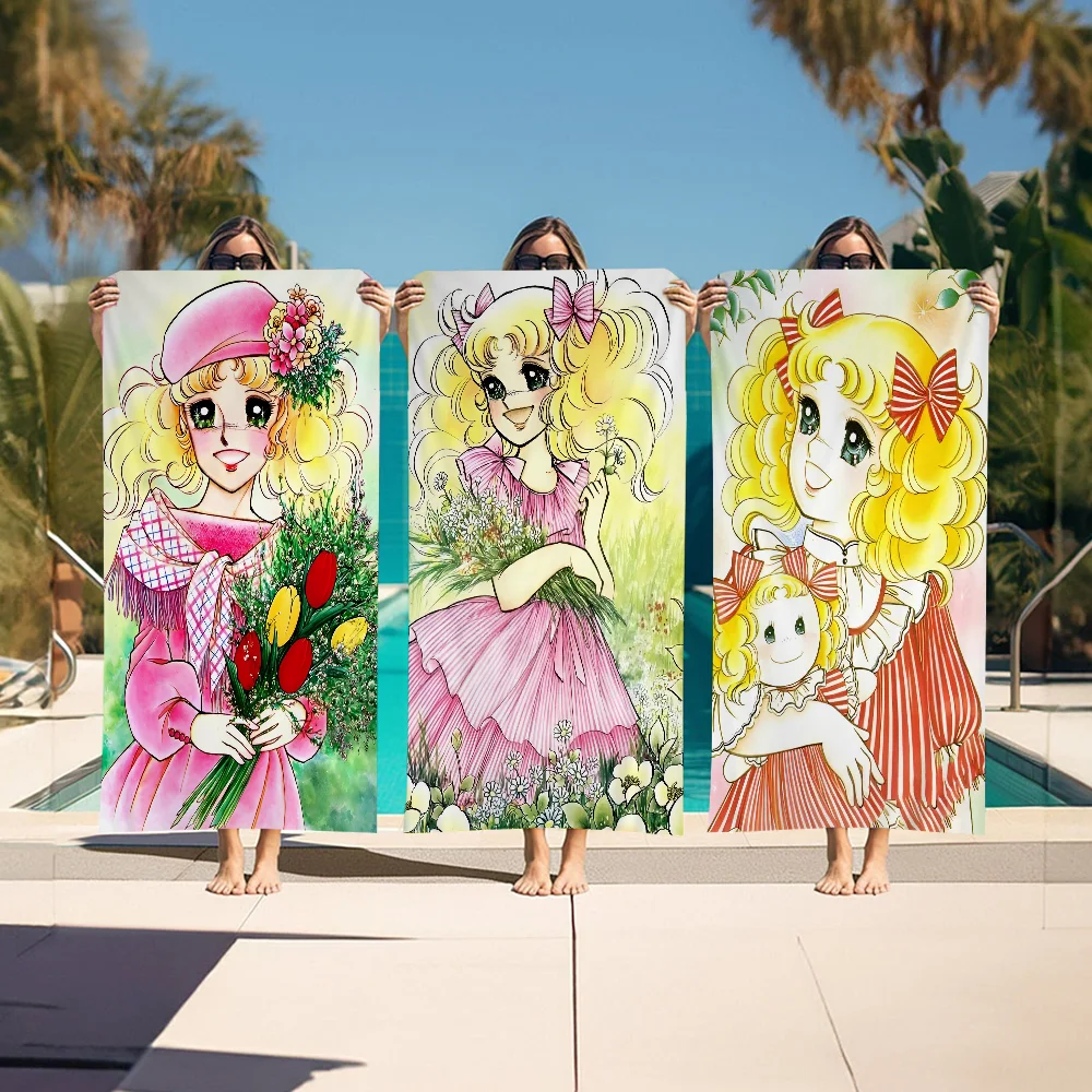 

Candy Candy Anime Movie Microfiber Printed Beach Towel Mountain Climbing Yoga Beach Swimming Running Absorbent Soft Towel