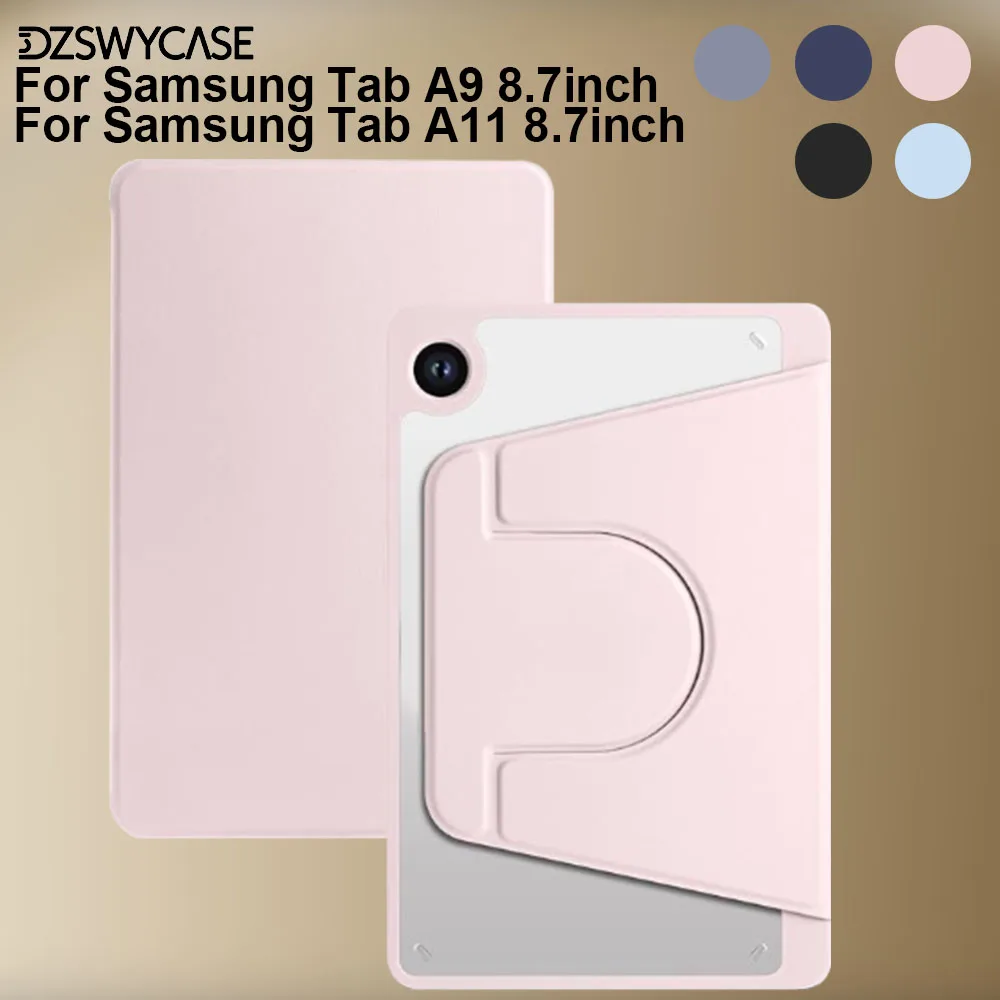 360 Rotating Stand Case for Samsung Galaxy Tab A9/A11 8.7 inch  2023 2025, with Pencil Holder Cover, Support Auto Sleep/Wake