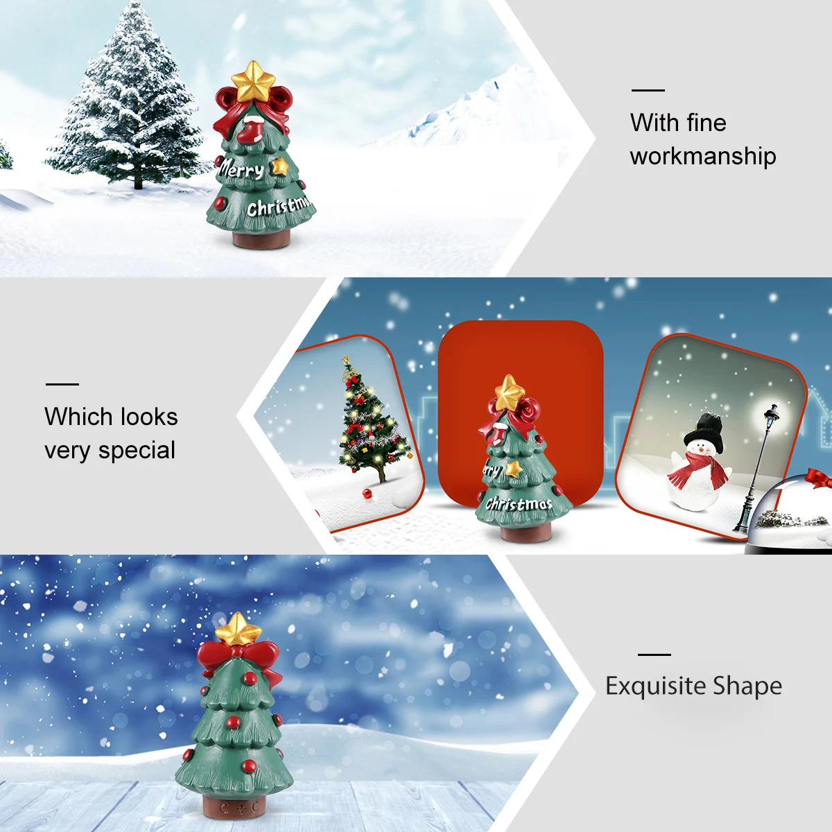 

2 pcs Christmas Family Figurines Resin Ornaments Premium Durable Miniature Landscape Accessories Eco-Friendly Home Decor Bedroom