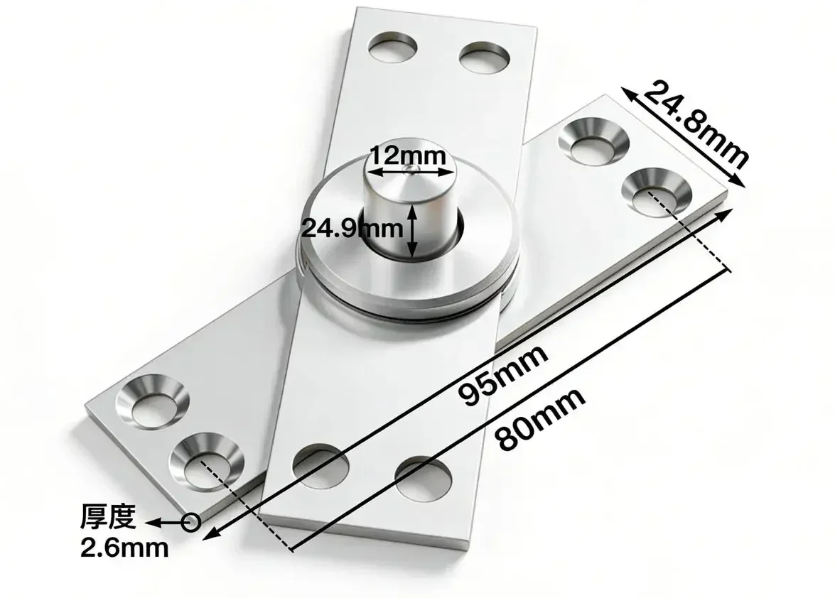 Stainless Steel Heavy Duty 360 Degree Rotating Door Hinge Concealed Revolving Door Hinge Funiture Hardware For Wooden Door Top