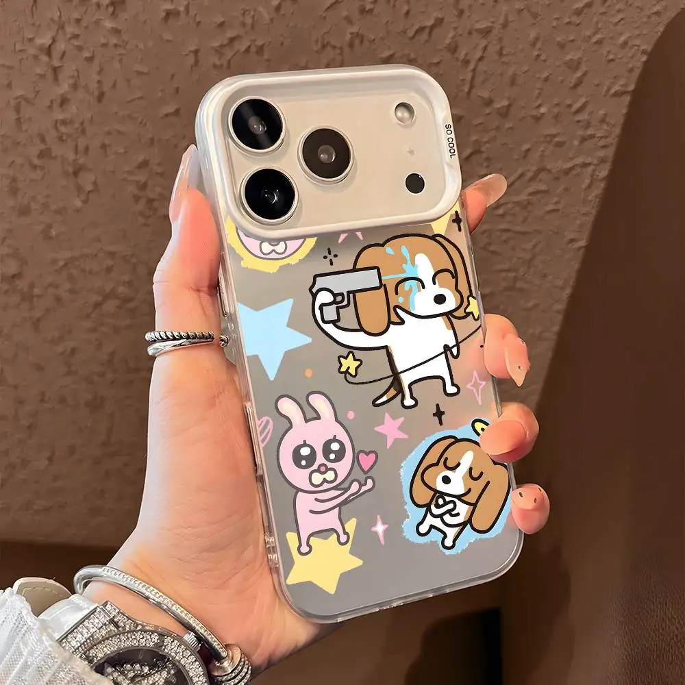 Kawaii S-Siamese Lip Phone Case For iPhone 17 16 15 14 13 12 11 Pro Max Air multicolor Matte Laser Metallic Aurora Funda