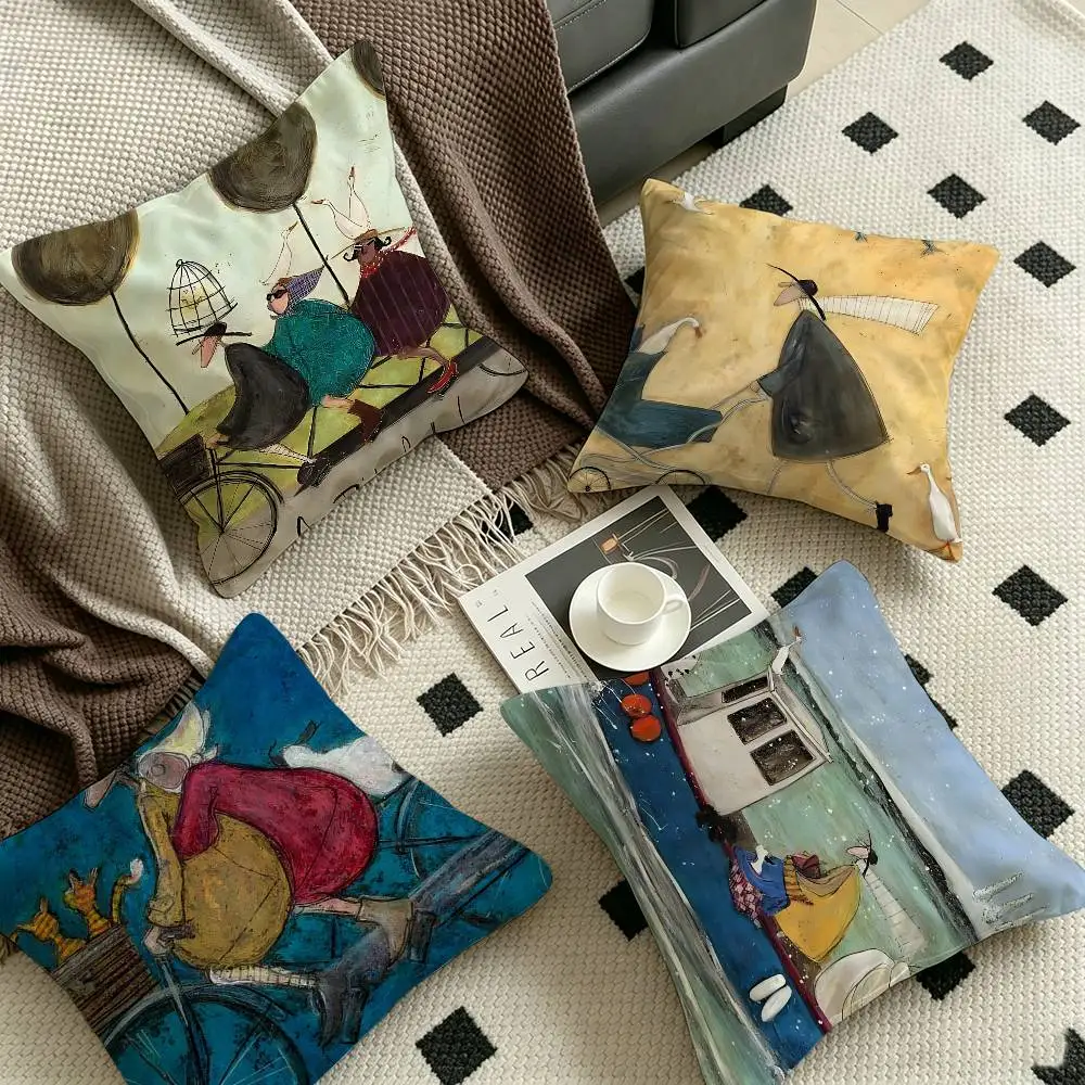 Sam Toft Art Abstract Landscape Decorative Room Aesthetics Pillow Case Home Decor Bedroom Sofa Bed Couch Pillow Cover 45x45
