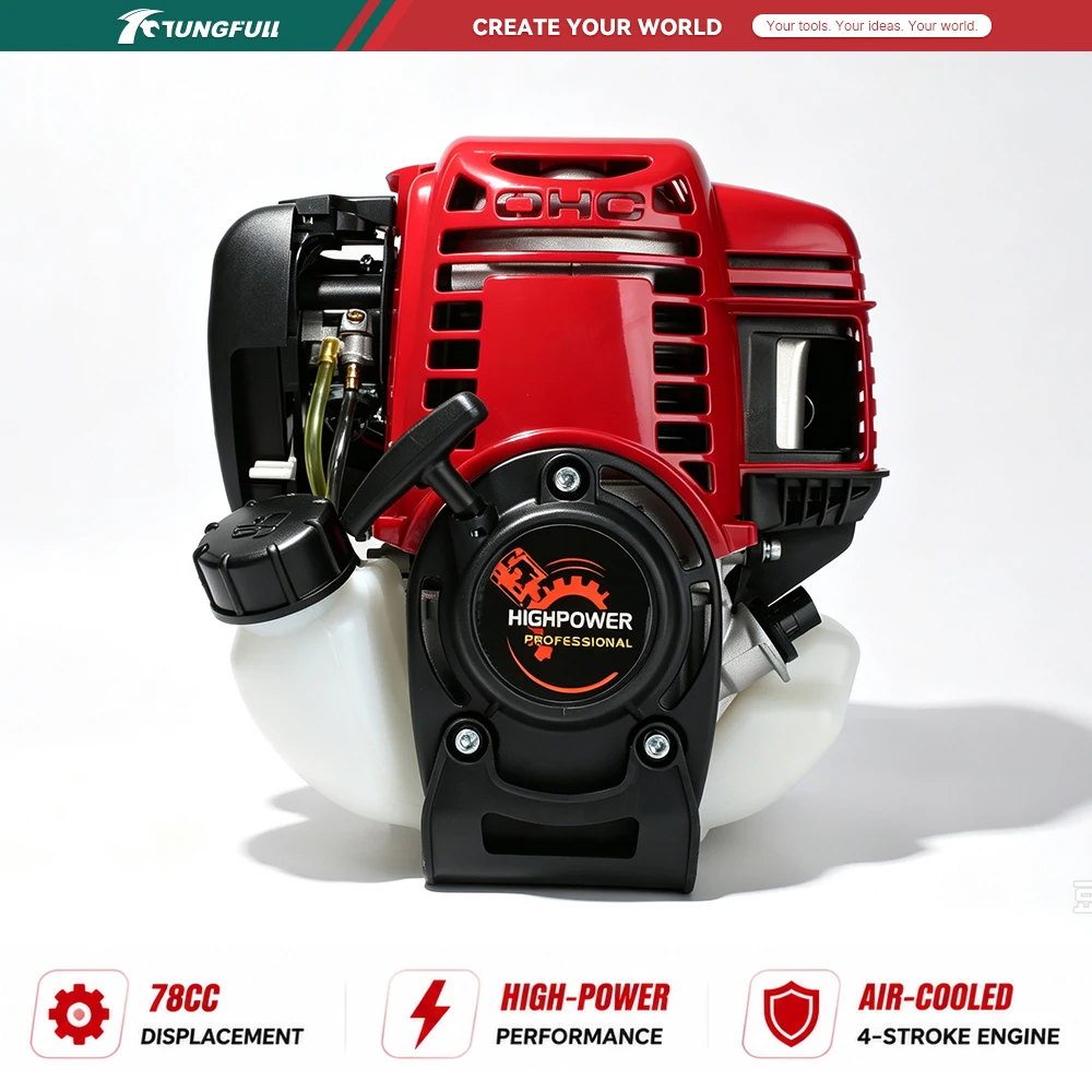 TUNGFULL Brush Cutter Motor GX35 Type 4 Stroke 78cc Single Cylinder Engine for Garden Trimmer Weed Eater High Power