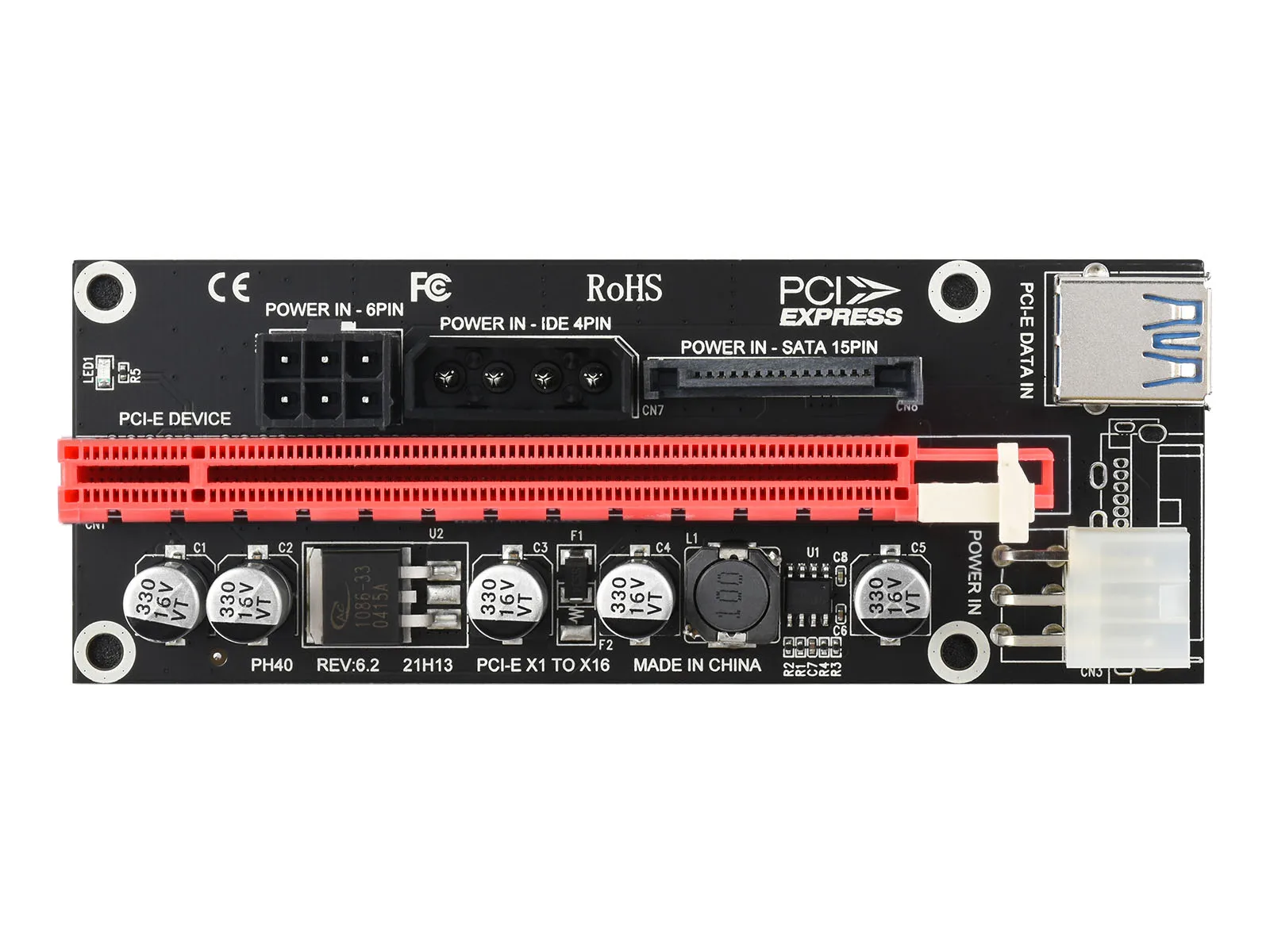 Waveshare PCIe X1 To PCIe X16 Expander, Using With M.2 To PCIe 4-Ch Expander PCIe X16 Port