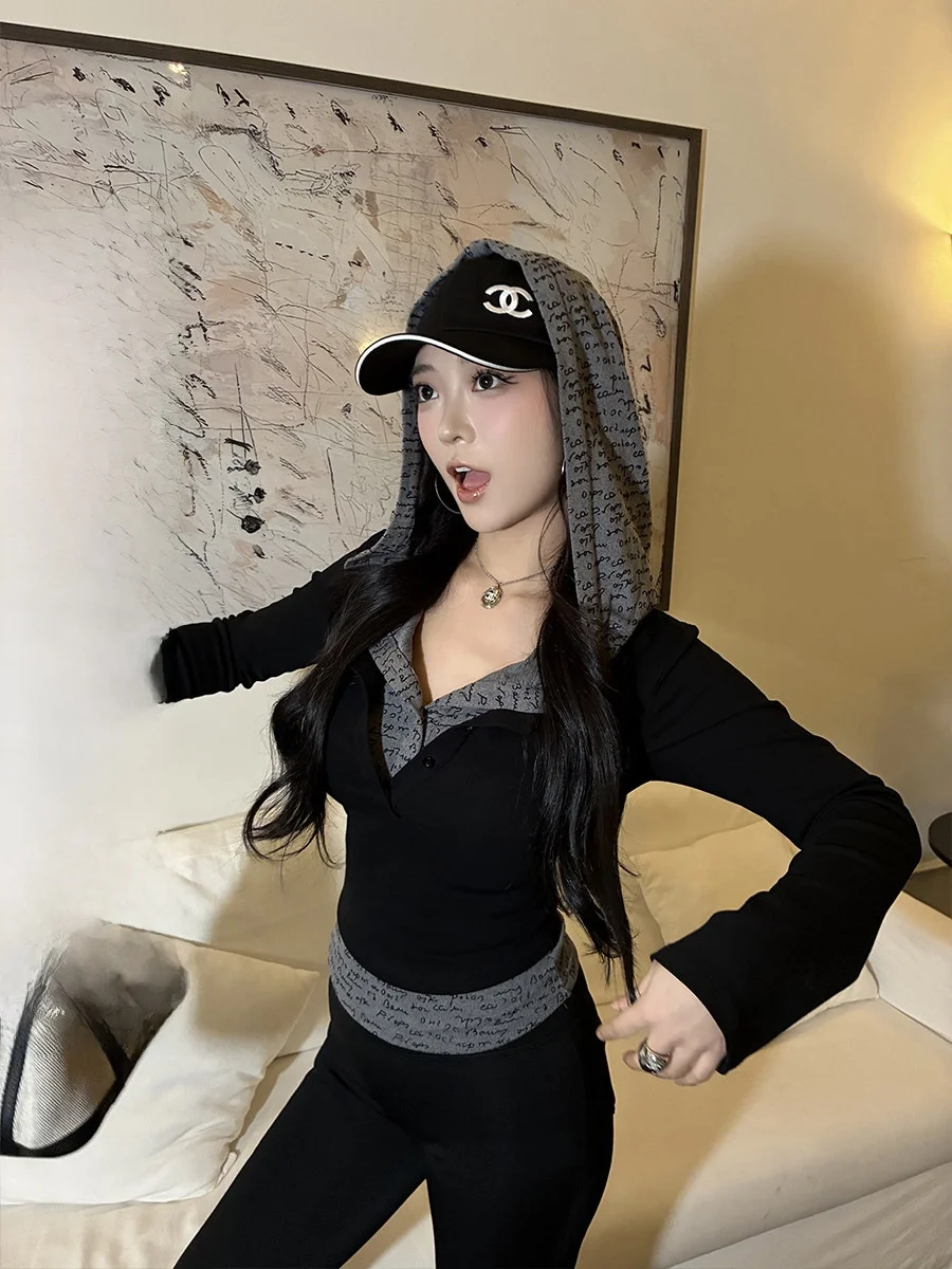 

Вязаная шапка с принтом Cherry Filled Mea fiti, большая, для полных женщин, для многослойного ношения, с длинными рукавами, стандартный крой, трикотажная одежда