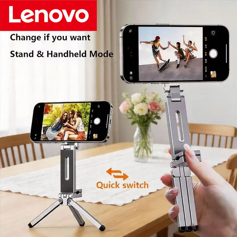 

Lenovo Compact Magnetic Phone Holder Foldable Desktop Stand with Strong Magnet & 360° Rotation Universal Portable Dock