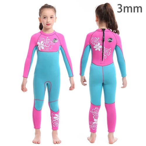 Traje de neopreno para niños y niñas, traje de neopreno completo, 3mm/2mm/2,5mm, manga larga, cremallera trasera, bañador térmico para niños pequeños/jóvenes