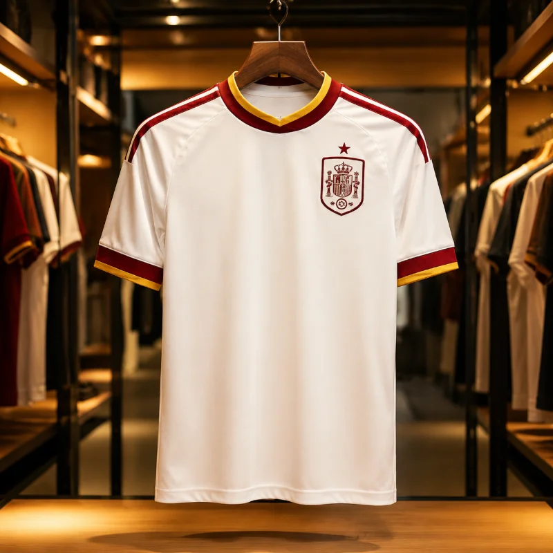3D-gedrucktes Spanisches Fußball-T-Shirt für Männer und Frauen, Sport-Trainings-T-Shirt, Bequem und Atmungsaktiv, Geeignet für Zuhause – Detail 2