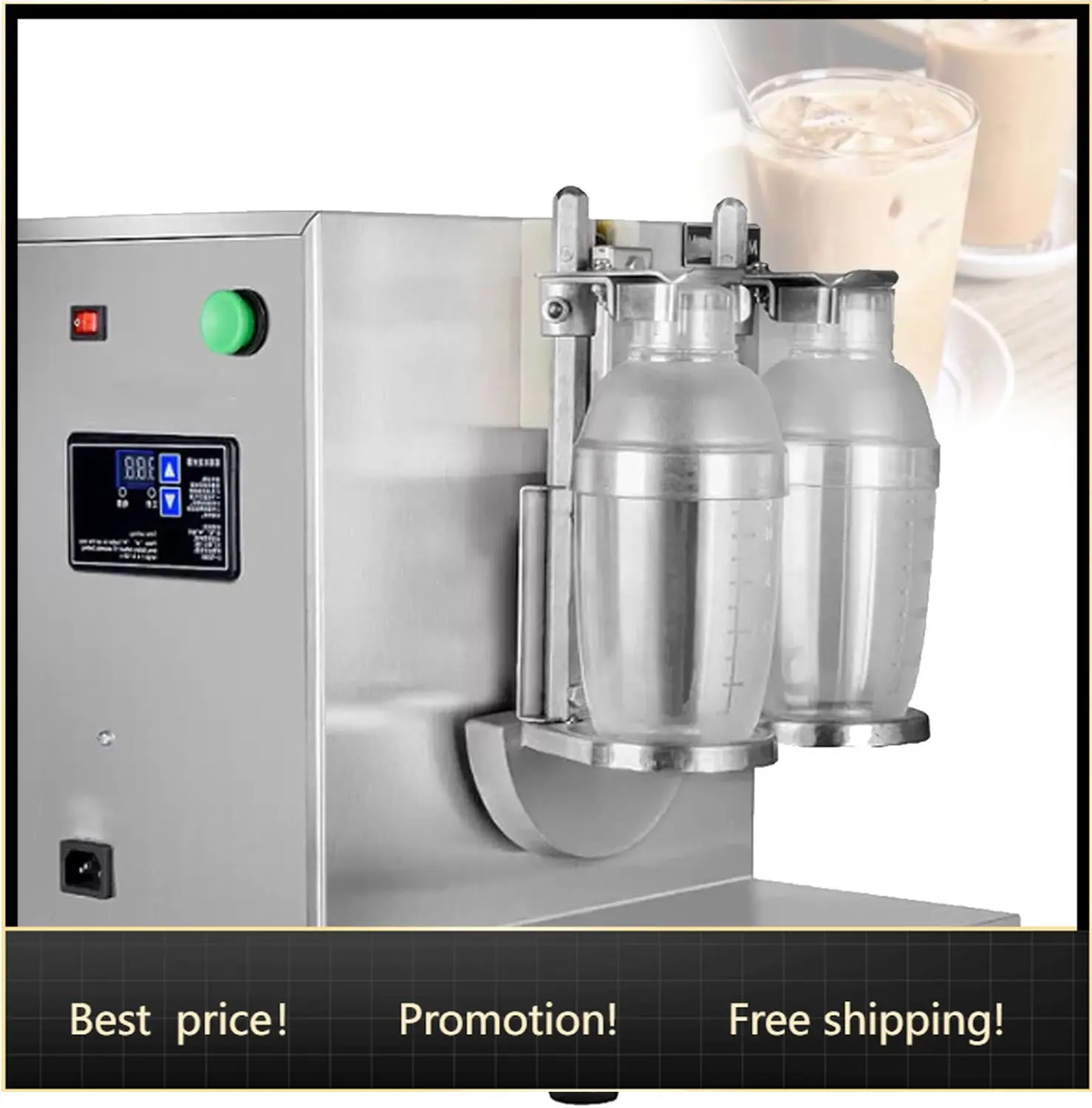 

120W Double Head Milk Tea Shaker Machine, Adjustable Timer Electric Blender with 2 Shaker Cups, for Bubble Tea, Boba, Juice and