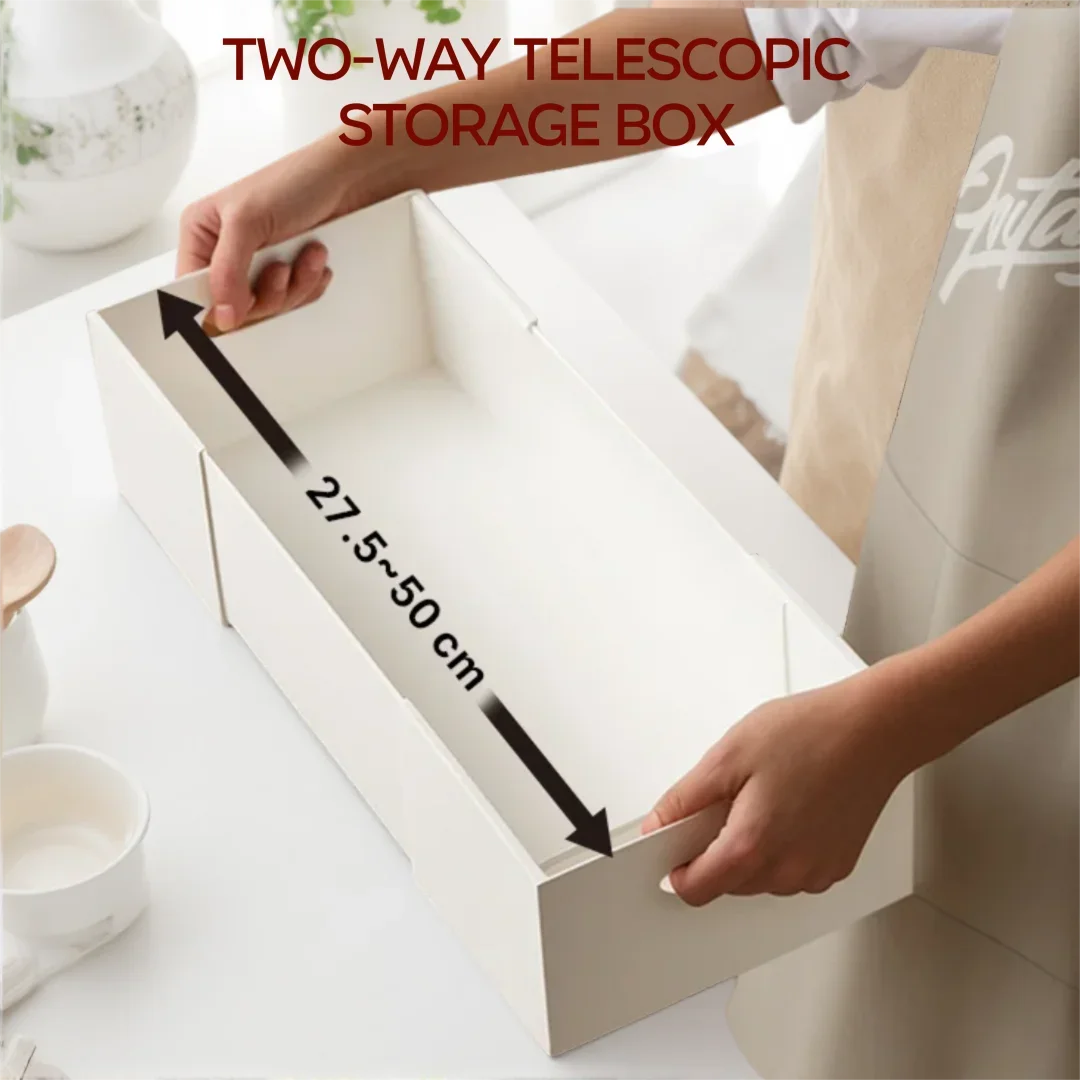 

Two-way retractable storage box adjustable size kitchen accessory home organizers bedroom underwear socks cabinet
