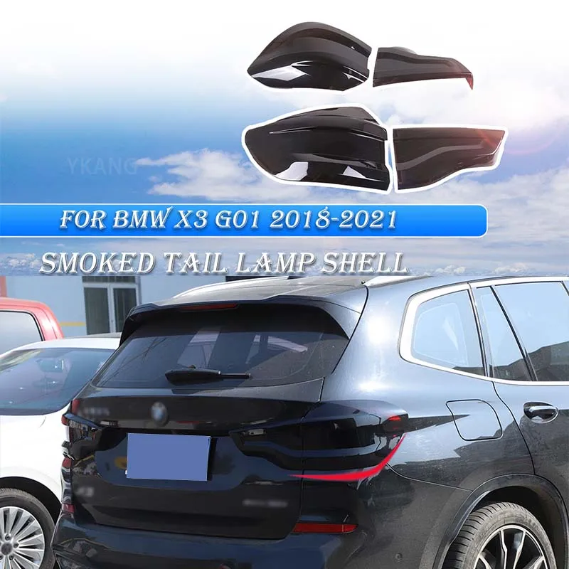 

For BMW X3 iX3 X3M G01 G08 F97 2018-2021 Car Rear Lamp Shade Brake Indicator Light Blackened Tail Lamp Cover Car Exterior Parts