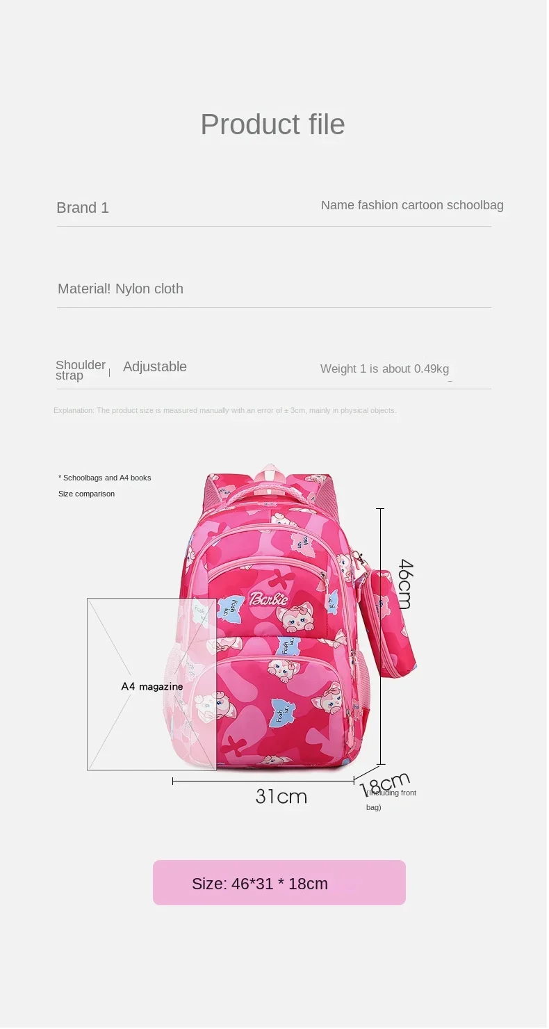 Children Primary Schoolbag Student Backpack Boy Girl Lightweight Shoulder Book Bag Kids Printed Cartoon Large Capacity Schoolbag