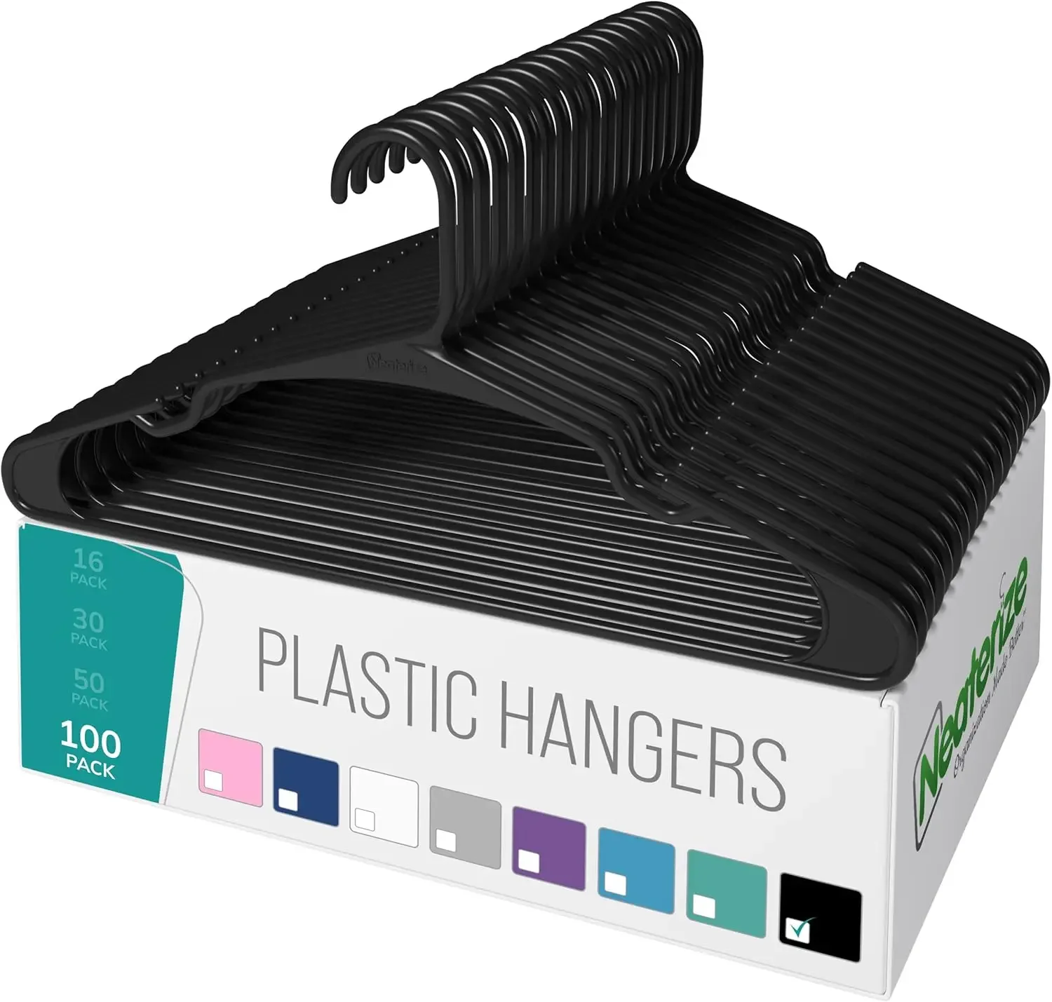 

Clothes Hangers Plastic 100 Pack for Adults - Plastic Hangers, The Perfect Coat Hanger and General Space Saving Clothes Hangers