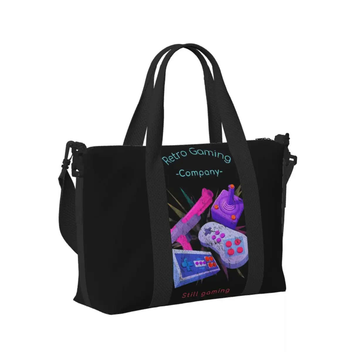 

Custom Retro Gaming - Still Gaming Beach Travel Bag Large Capacity Tote Bags for Gym Sport Women Shopping Duffle Shoulder Bag