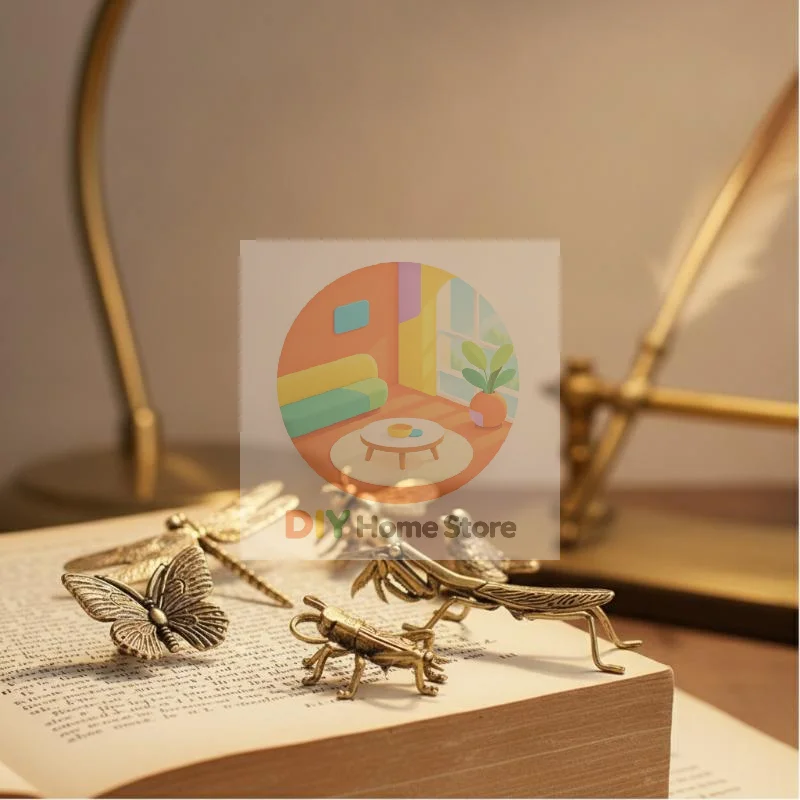 Brass Mini Insect Figurines Retro Antique Finish Exquisite Carved Small Decor for Home Shelf Art Collection Birthday Gift Choic