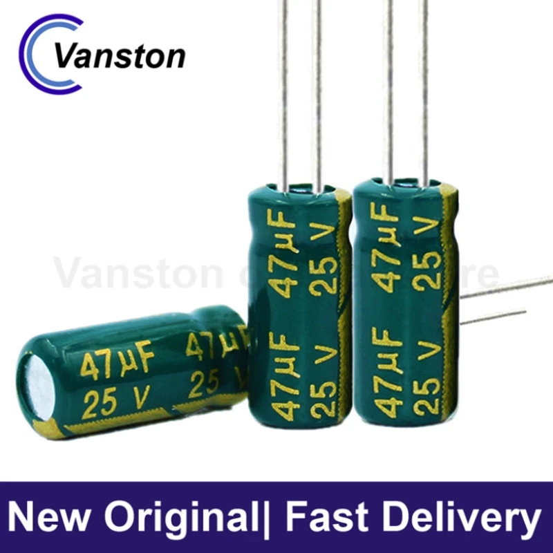 1pcs Stock direct supply 25V47UF high frequency low resistance direct insertion aluminum electrolytic capacitor 5X11mm