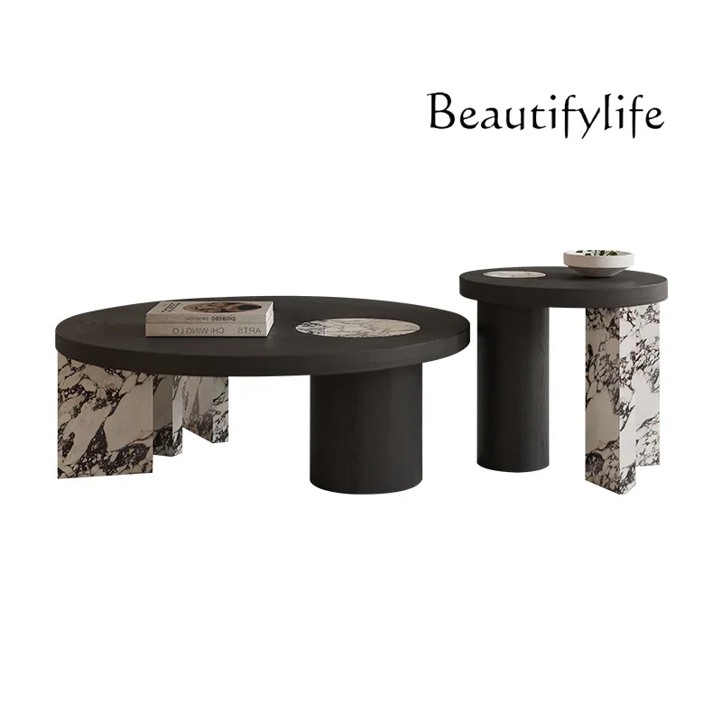 طاولة القهوة BJ غرفة المعيشة الإيطالية البسيطة باللون الأسود طاولة القهوة الفاخرة الحديثة تصميم فريد من نوعه أثاث Mesas De Centro Para Sala #5