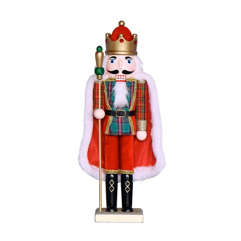 Wooden Nutcracker King Figurine 15-inch Christmas Decorations for Kitchen A0KE