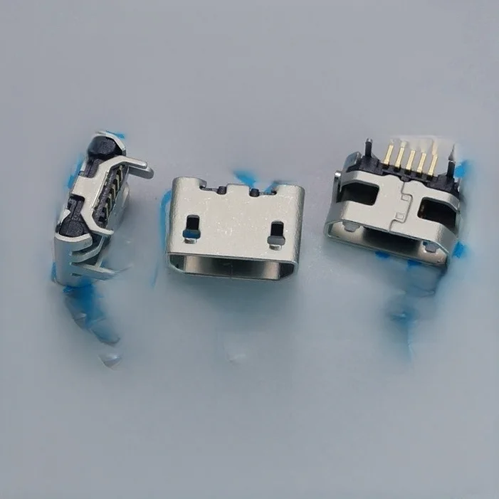 Micro USB Bull Horn Female Socket Extended Pin No Crimping Mike USB Interface SMD With Bull Horn No Edge