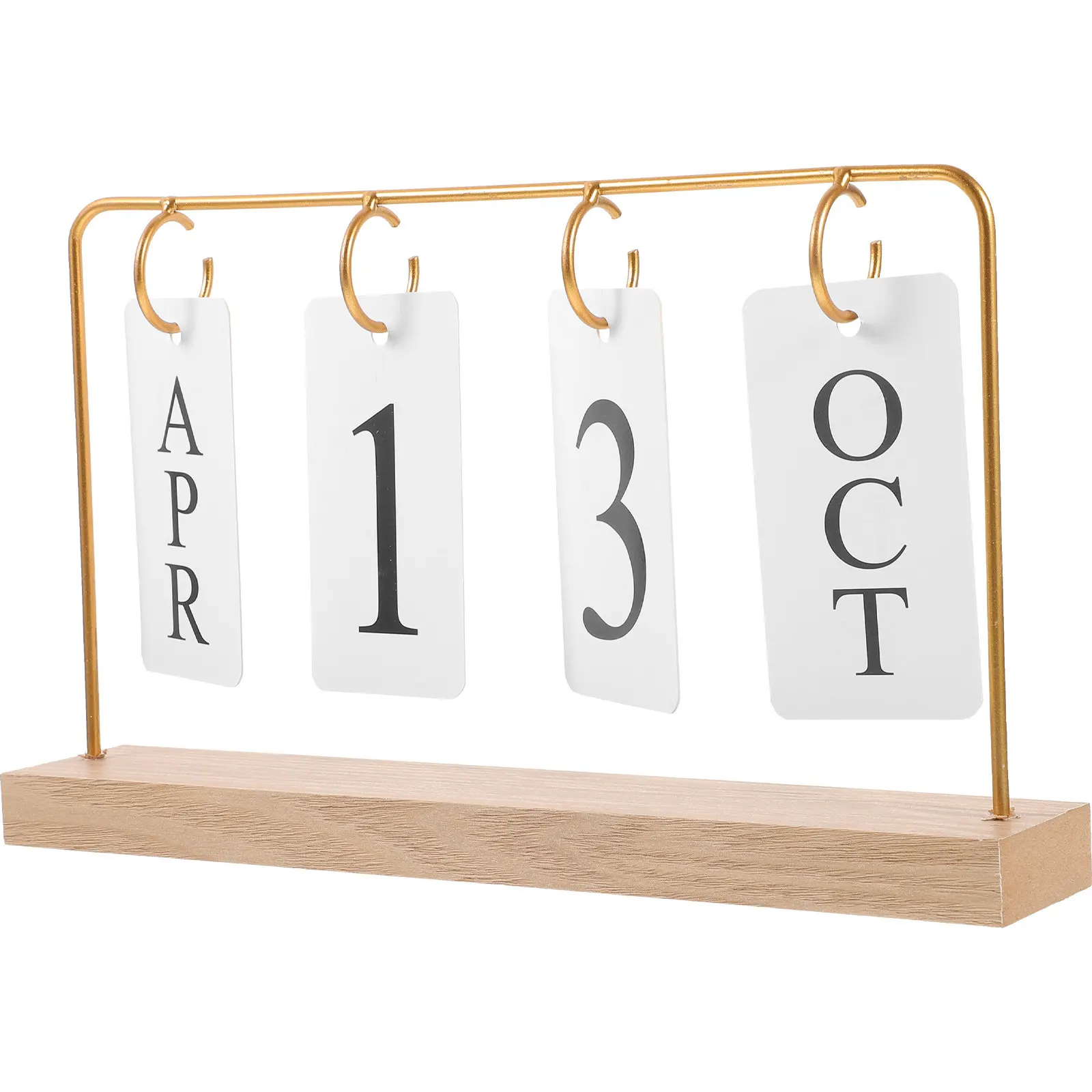 

Reversible Flip Calendar Wooden Iron Paper Construction Minimalist Design Desk Calendar for Office Home Bookcase Decor Perpetual