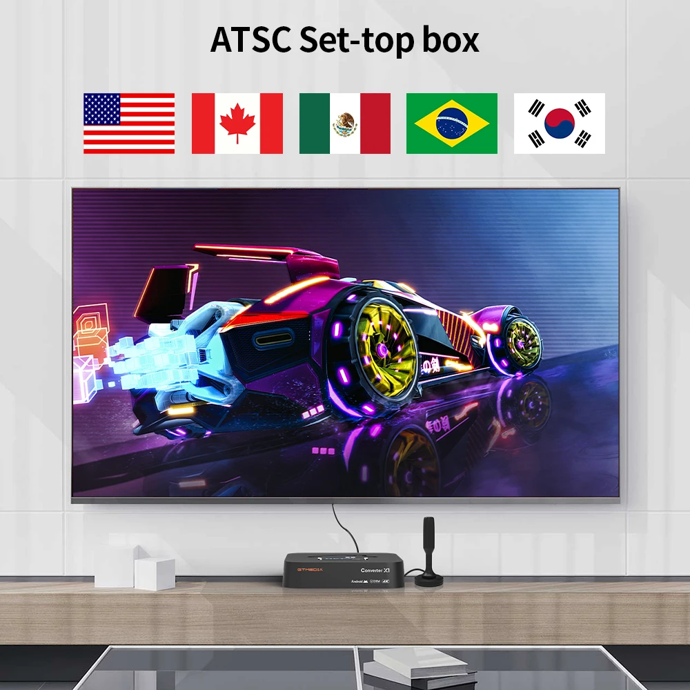 GTMEDIA HDTV Converter X1 4K HDR Android 11 TV BOX  ATSC3.0 DRM Smart Decoder Amlogic S905Y4-B 2GB+32GB,8. Built-in Wifi,BT 5.0