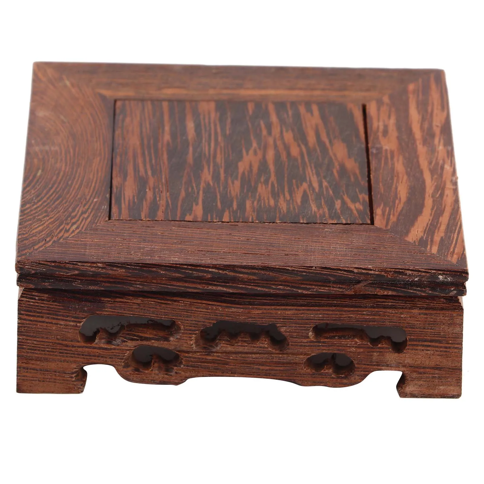 ZK40 Zarte kleine quadratische Teekannenbasis Vase Dekoration Massivholz Bonsai Sockel Holzsockel