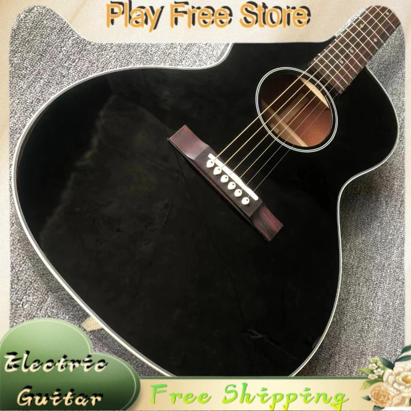 Black L00 Acoustic Guitar 40 Inch Glossy Jumbo Bucket Spruce Solid Top Stage Performance Special Edition Free Shipping Hot Sale