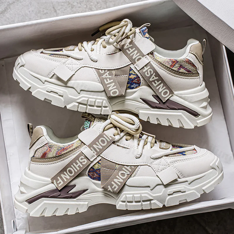 

Осень 2021, новый стиль, спортивная обувь на толстой подошве — модная повседневная обувь, удобная и дышащая, удлиняющая обувь на плоской подошве