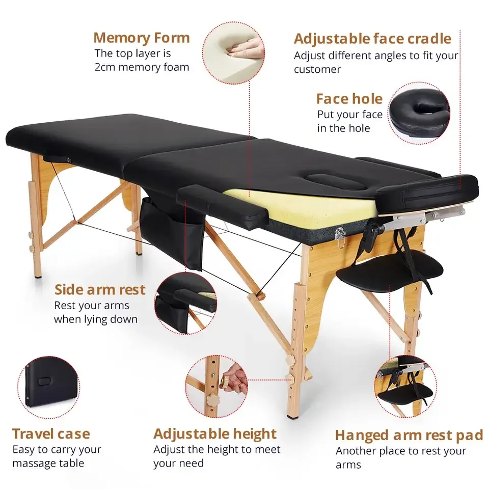 adjustable bea uty salon facial reiki bed professional portable tables milking massage table