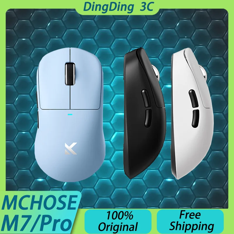 MCHOSE M7 E-sports Mouse Tri-mode Wireless Bluetooth 8KHz Gaming Mice PAW3395 Lightweight Ergonomic Computer Office Gamer Custom