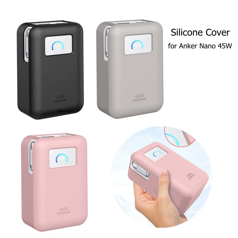 Silicone Protective Cover For Anker Nano 45W 10000mAh Against Scratches Bumps Anti-Shock Anti-Slip Anti-Fingerprint Dustproof