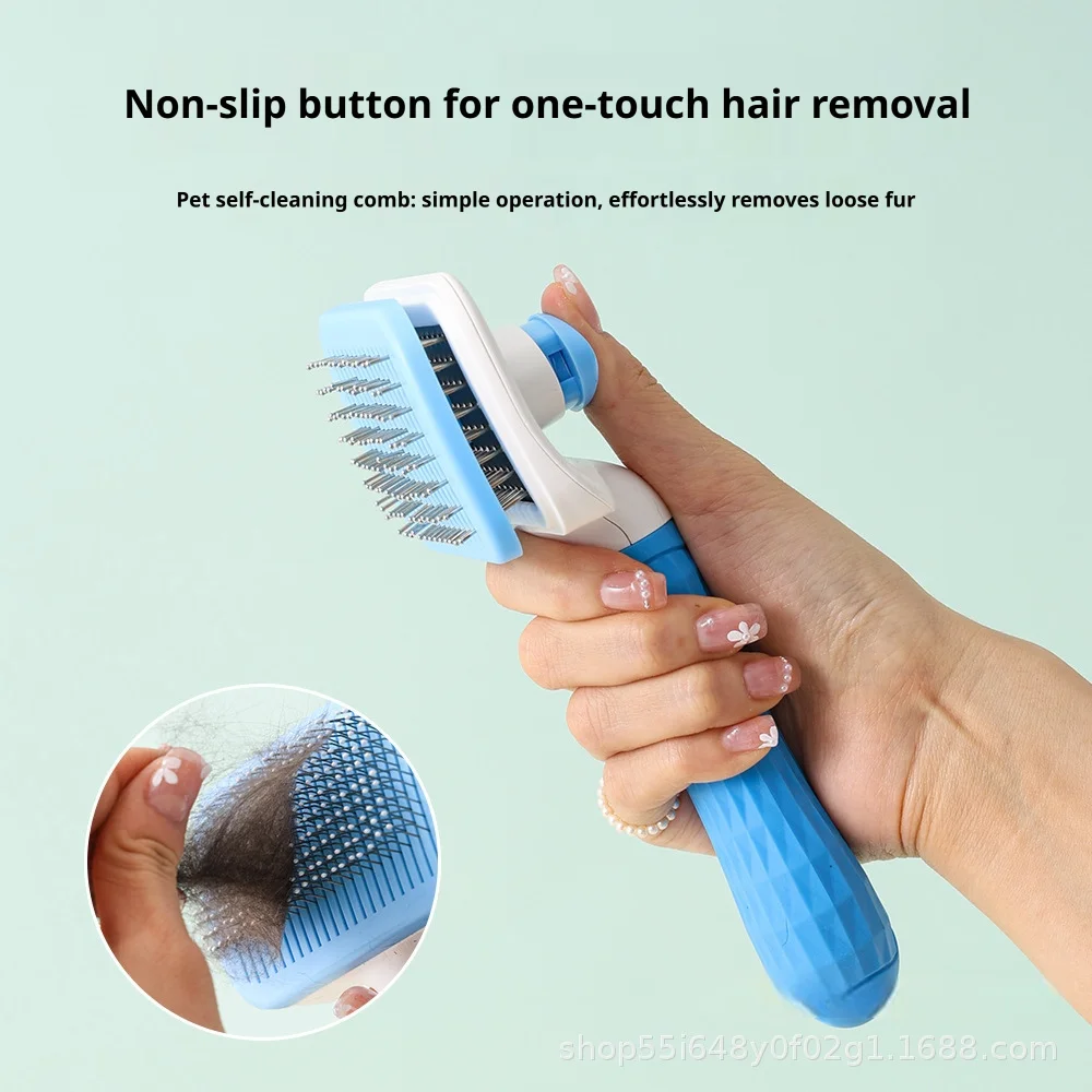 Самоочищающаяся щетка-пуходерк – обзор и цена Slicker Brush Self Cleaning Pet Grooming