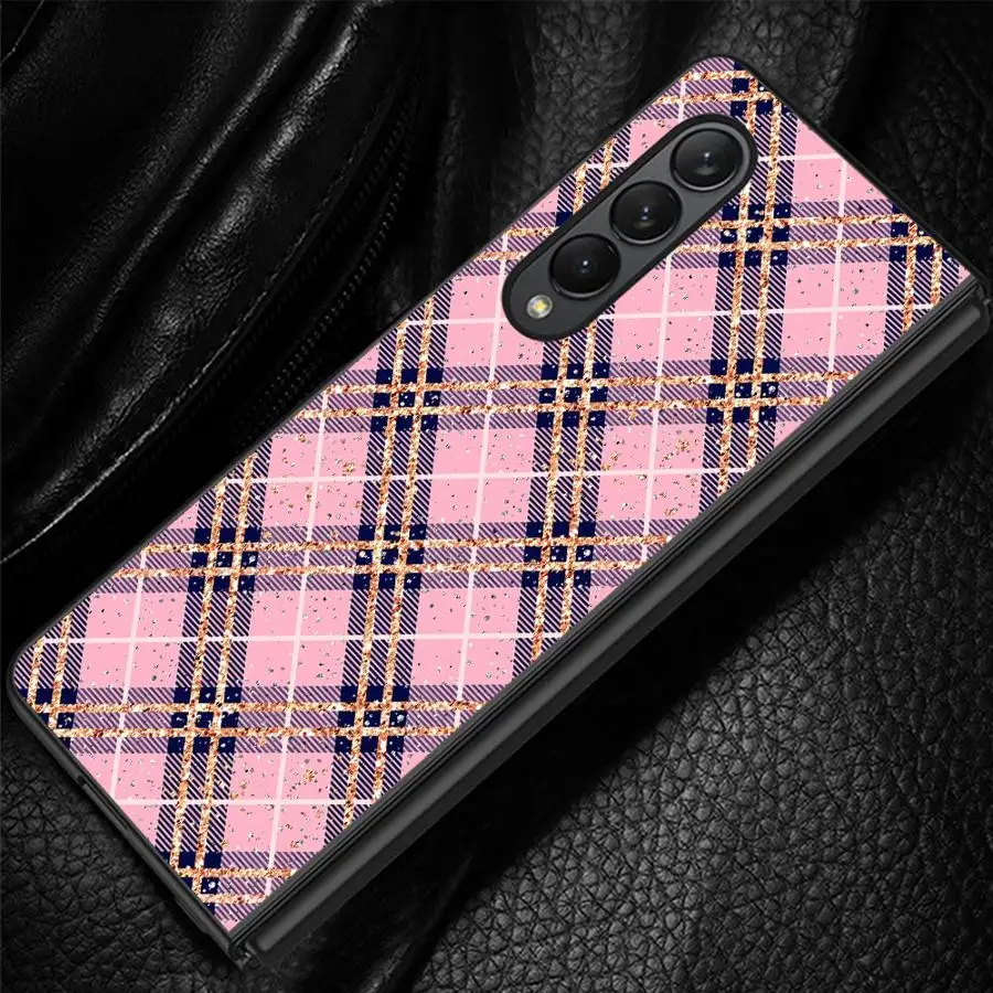Cute Color Checkered Pattern Case for Samsung Galaxy Z Fold 8 Ultra ZFold5 ZFold6 ZFold4 ZFold3 ZFold7 Z Fold 7 6 5 4 3 Phone